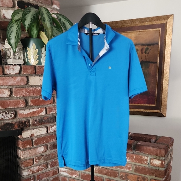 Travis Mathew Other - Travis Mathew Vibrant Blue Performance Polo Shirt Men’s Small Golf Short Sleeve